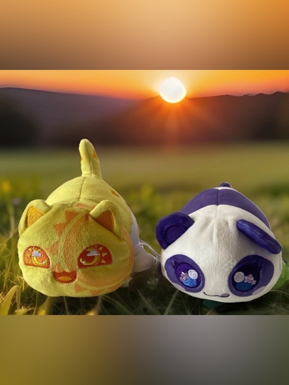 Aphmau MeeMeows Celestial Sun & Safari Purple Panda Cat Plush Set 6” Kawaii Toys
